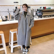 Mùa đông Hàn Quốc phiên bản của ulzzang Harajuku gió len áo khoác nữ trên đầu gối dài dày dày áo len nữ sinh viên