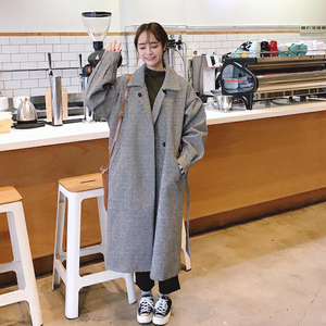 Mùa đông Hàn Quốc phiên bản của ulzzang Harajuku gió len áo khoác nữ trên đầu gối dài dày dày áo len nữ sinh viên áo phao lông vũ nữ