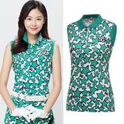 Đặc biệt cung cấp 2018 mùa hè mới Hàn Quốc mua golf trang phục nữ in không tay thể thao t-shirt golf