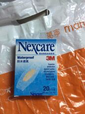 Пластырь 香港代购创口贴防水nexcare 3m超薄透明胶布20片急救户外用品