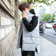 Mùa đông nam dài cotton vest vest áo khoác xu hướng Slim bông coat Coat đẹp trai cá tính thanh niên bông áo