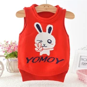 2018 bé gái áo len đan vest bé len vest vest trẻ em mùa thu đông hoang dã áo thun cotton phiên bản Hàn Quốc