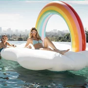 Lớn bơi vòng dành cho người lớn nước gắn kết dày inflatable đôi float giường siêu lớn unisex lướt sóng hàng nổi