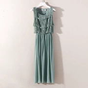 Dòng sản phẩm làm đẹp giảm giá cho nữ 2018 hè chất rắn eo cao đã mỏng Một chiếc váy chữ thường váy D1647