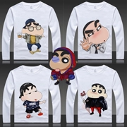 Crayon Shinchan Anime Quần áo ngoại vi Áo thun dài tay Nam và nữ Những người yêu thích Học sinh ngu ngốc Lớp học hoạt hình