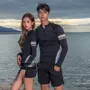 2018 cặp đôi mới tập yoga tay dài quần áo lặn phù hợp với kem chống nắng bãi biển spa bơi - Vài đồ bơi đồ đôi nam nữ đi biển