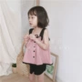 Trẻ em vừa và nhỏ của Hàn Quốc quần áo 2018 mùa hè cô gái mới lá sen búp bê váy sling + quần short hai mảnh phù hợp với thủy triều quần áo bé trai