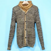 Của nam giới Jie loạt mùa đông mới cao cổ áo giả hai mảnh rỗng hỗn hợp dệt áo thun áo thun áo len 089