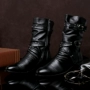 chelsea boot nam giá rẻ Thu đông phong cách Anh Quốc phiên bản Hàn Quốc phù hợp với tất cả các đôi bốt Martin cao cổ dài bốt cao cổ mũi nhọn bốt da nam thời thượng giày boot nam da lộn