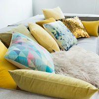 Mùa đông nhung rắn màu đơn giản gối hiện đại sang trọng sofa kích thước lớn đệm giường gối trở lại đệm bao gối tựa lưng ghế gỗ
