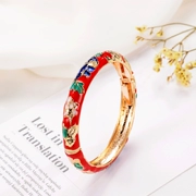 Bắc Kinh Jingtai Blue bangle Vòng tay hoa mẫu đơn nhỏ đích thực Thời trang Vòng đeo tay Bắc Kinh Trang sức nổi bật Quà tặng ở nước ngoài