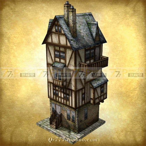 [777 Paper Model] 09 Библиотека средневековье