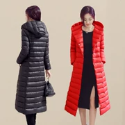 Mùa thu đông 2018 mới nhẹ xuống áo khoác nữ phần dài trùm đầu Phiên bản Hàn Quốc tự tu dưỡng dài qua eo đầu gối đã mỏng