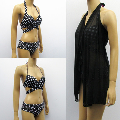 韩国泳衣女比基尼三件套小胸性感大胸钢托聚拢显瘦大码bikini泳装-淘宝网