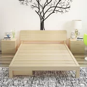 Cung cấp công cụ cài đặt đơn giản 1,35 m khung thông cấu trúc log giường đôi giường giường gỗ rắn loại