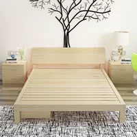 Cung cấp công cụ cài đặt đơn giản 1,35 m khung thông cấu trúc log giường đôi giường giường gỗ rắn loại mẫu giường ngủ đẹp 2020
