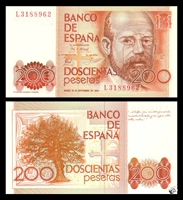 [Châu Âu] New Tây Ban Nha 200 peseta 1980 ấn bản tiền giấy ngoại tệ đồng tiền cổ trung quốc