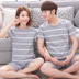 Mùa hè bông của phụ nữ vài bộ đồ ngủ nam ngắn tay phim hoạt hình bông của phụ nữ đồ ngủ Hàn Quốc dịch vụ nhà hai mảnh phù hợp với Bộ Pajama