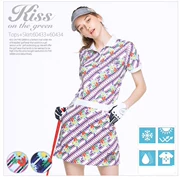 Mùa hè 2018 mới Hàn Quốc mua KG golf nữ mặc sọc chéo in váy thấm mồ hôi golf - Thể thao sau