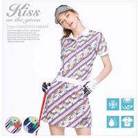 Mùa hè 2018 mới Hàn Quốc mua KG golf nữ mặc sọc chéo in váy thấm mồ hôi golf - Thể thao sau bộ quần áo adidas nữ mùa hè