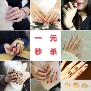 Trang sức nhỏ Hàn Quốc, hợp thời trang, hoang dã, nhẫn ba mảnh, mẫu nữ, phụ kiện sáng tạo chỉ số nhẫn ngón tay, trang sức