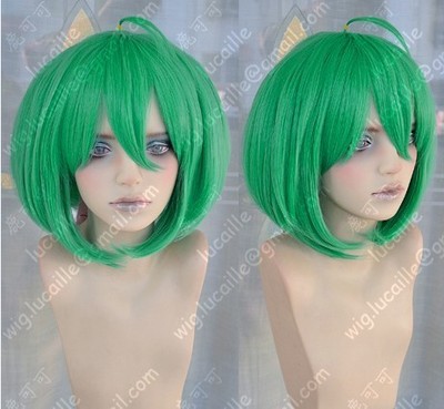 taobao agent Zyr blue green Langka Macrobe Fortress MFLoli maid high -temperature silk cosplay wig