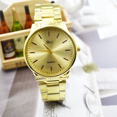 taobao agent Golden quartz watches, steel belt, dial, trend watch