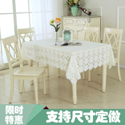 Vải ren trắng khăn trải bàn rỗng trong suốt bàn cà phê bao gồm vải bảng vải net bảng vải lưới hỗ trợ tùy chỉnh