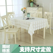 Vải ren trắng khăn trải bàn rỗng trong suốt bàn cà phê bao gồm vải bảng vải net bảng vải lưới hỗ trợ tùy chỉnh