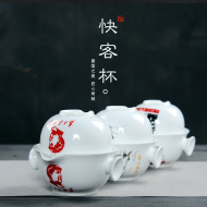 Nhanh chóng Cup Một Nồi Một Cốc Cốc Tay Màu Xanh và Trắng Gốm Du Lịch Xách Tay Tea Set Văn Phòng Trà Ấm Trà