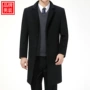 Chính hãng Pierre Cardin cashmere coat trung niên len áo len dài trung niên áo khoác nam áo parka nam