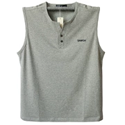 Không tay t-shirt mồ hôi vest thể thao lỏng rộng vai màu rắn cộng với phân bón XL vest nam mùa hè dưới vest