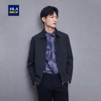 HLA Haishu House net màu áo khoác ve áo 2018 mùa thu mới không khí kinh doanh áo khoác nam bộ vest nam