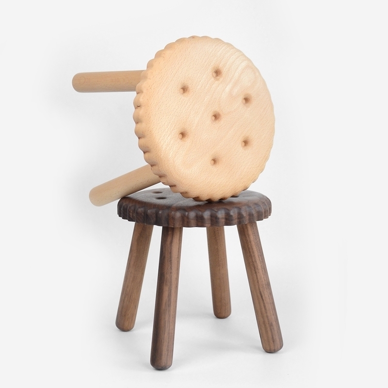 原木趣味饼干造型儿童小板凳