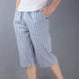 Mùa hè quần tây pyjama quần nam mỏng phần cotton lỏng nhà quần short mỏng phần thường điều hòa không khí quần nam đồ ngủ mùa hè quần jean ống rộng nam