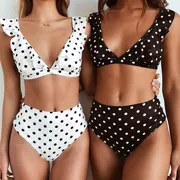 AliExpress Châu Âu và Mỹ điểm bikini chia eo cao eo cao che bụng là bikini nhỏ ngực nhỏ - Bikinis