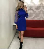 Приталенное маленькое платье, европейский стиль, Aliexpress, Amazon, с акцентом на бедрах
