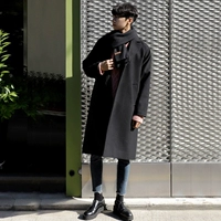 Áo khoác nam dài dày mùa đông áo len nam ifashion lỏng áo len áo khoác Hàn Quốc phiên bản của vai áo khoác nam có mũ