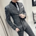 Thời trang mới Quần áo kẻ sọc nam Anh phù hợp với thanh niên nam giới xã hội nhỏ phù hợp với nam giới phù hợp với đôi ngực - Suit phù hợp vest cưới Suit phù hợp