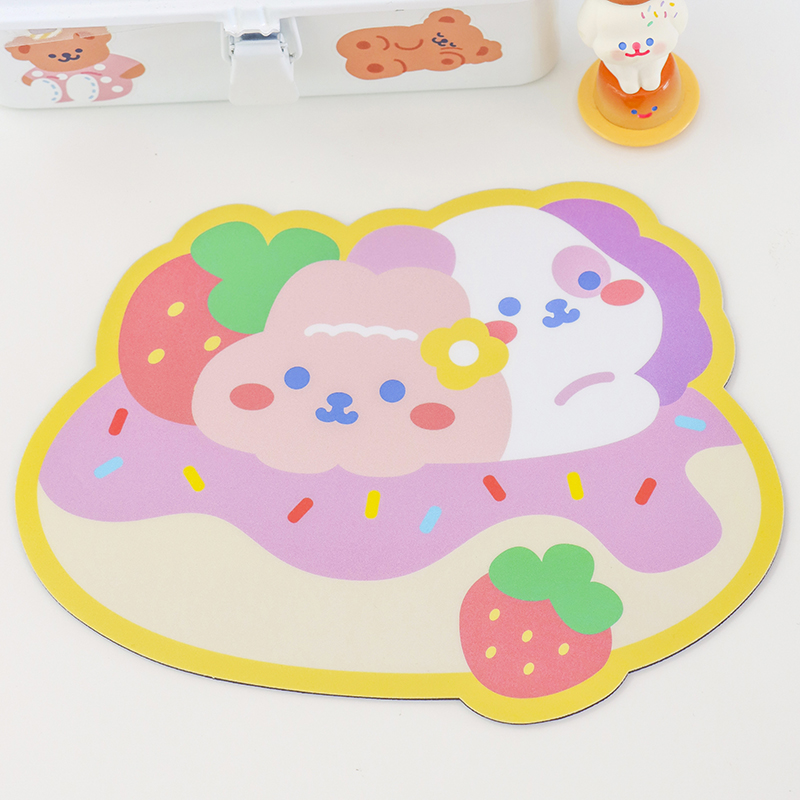 Cake Animallovely Cartoon originality Mouse pad Girlish heart student desktop Table mat heat insulation Coaster trumpet Cushion Mouse Cushions