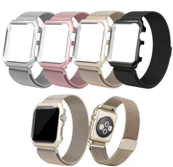 Стальной ремень + чехол для яблочного iwatch Series 4/5/6/SE/7/8