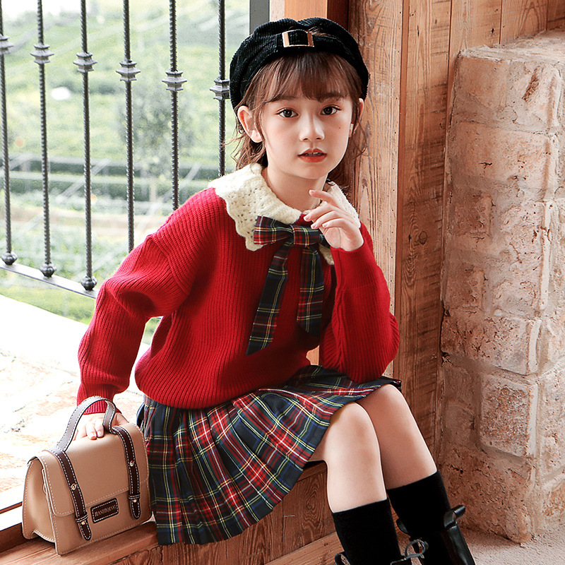 Girls' dress Autumn and Winter 2023 New Stylish JK Dress Clothes Spring and Autumn Children's Princess Dress