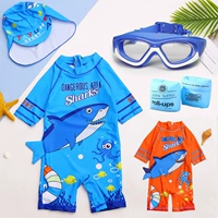 Солнцезащитный крем для мальчиков, купальник, милый комплект, акула, детский пляжный костюм