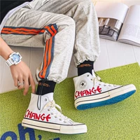 Летняя дышащая трендовая высокая универсальная тканевая белая обувь для отдыха, коллекция 2021, в корейском стиле