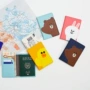 Hàn quốc gấu nâu hộ chiếu hộ chiếu id gói thẻ tài liệu chủ du lịch ở nước ngoài hộ chiếu bảo vệ bao gồm bao bọc tài liệu