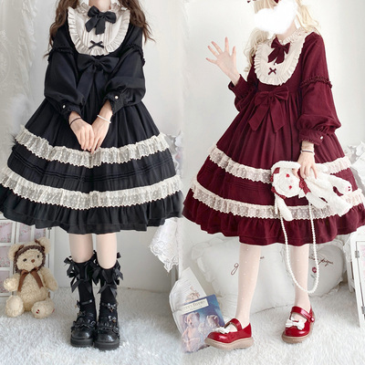 taobao agent Genuine design winter retro dress, Lolita style, Lolita OP