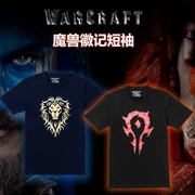 Shadow Time World of Warcraft Thời trang Cotton Áo phông giản dị Bộ lạc Liên minh Vòng cổ In ngắn tay T Game - Game Nhân vật liên quan