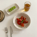 Соборы 丨 Японская простая точка керамическая суп тарелка милая салатная тарелка маленький погруженный диск