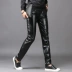 Thời trang mùa đông cho nam quần da nam chân mỏng Phiên bản Hàn Quốc của xu hướng quần da bó sát xe máy cổ điển quần âu Quần da