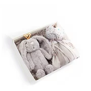 BOBOYOLO hộp quà màu xám vương miện sợi váy búp bê thỏ thỏ hộp quà tặng sơ sinh - Bộ quà tặng em bé